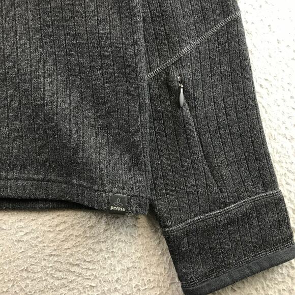 PrAna Men's Large Quarter Zip Long Sleeve Gray Pullover Wool - Picture 5 of 10